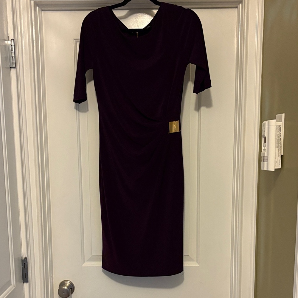 💋Tahari Arthur S. Levine Deep Purple dress👗